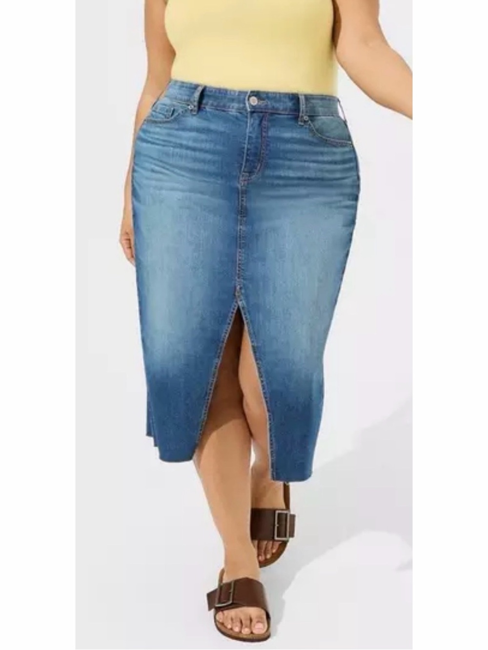 Torrid Maxi Denim Slit Front Skirt